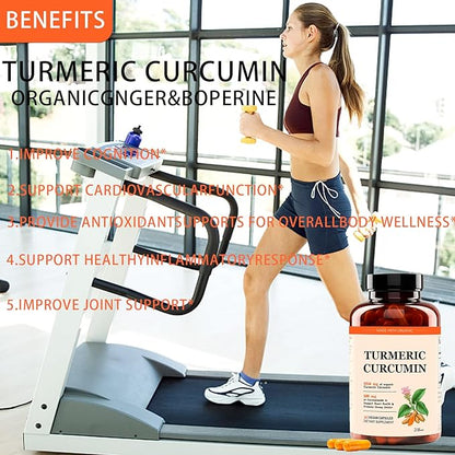 Curcumin Turmeric 2250 mg - 95% Curcuminoids, Turmeric Supplement Improved Absorption - Daily Joint & Immune Support - Vegan, Non-GMO,90 Capsules (1pcs)