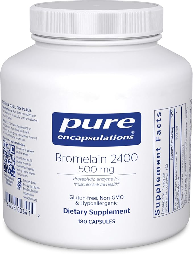 Pure Encapsulations Bromelain 2400 500 mg - for Digestive Support & Musculoskeletal Health - Supports Joints & Muscle Recovery* - Proteolytic Enzymes - Vegan - 180 Capsules