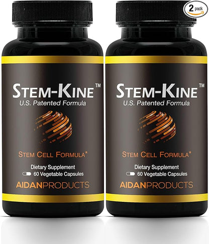 Stem-Kine Stem Cell Supplements, Clinically Proven to Increase Circulating Stem Cells, Pack of 2, Promoting Healing and Anti-Aging, 2 Pack of 60 Capsules Each