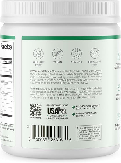 Snap BCAA Powder Essential Amino Energy Supplement with Nitric Oxide Booster - Watermelon Flavor - Pre Workout Powder, Recovery Supplements Post Workout, Muscle Strength & Performance (30 Servings)