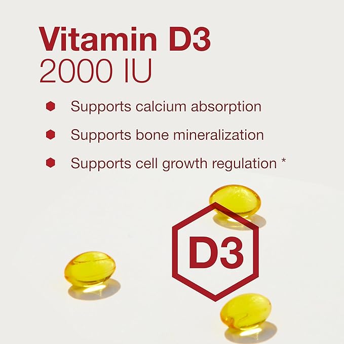 Protocol Vitamin D3 2,000 IU - Immune Support, Healthy Bones and Teeth - 120 Softgels