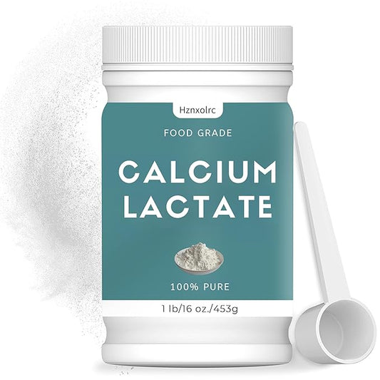 16oz Calcium Lactate Powder, 100% Pure Calcium Lactate, Food-Grade, Supports Bone Health, Helps Neutralize Food Acidity, Keeps Food Fresh, for Dairy Products, Breads and Pastries and More