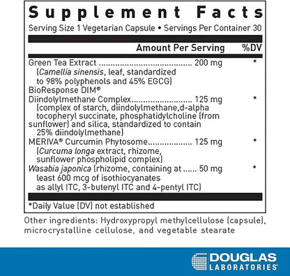 Douglas Laboratories DIM Enhanced - Supports Hormone Balance, Cellular Health & Detox* - With Antioxidants, Green Tea Extract & Wasabia - 30 Vegetarian Capsules