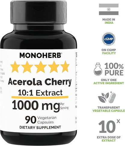 Acerola Cherry Extract 1000 mg - 90 Capsules