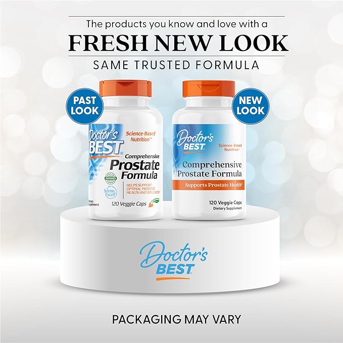 Doctors Best Comprehensive Prostate Formula with SelenoExcell and CardioAid, Supports Prostate Health, Gluten Free, Vegetarian 120 Veggie Caps