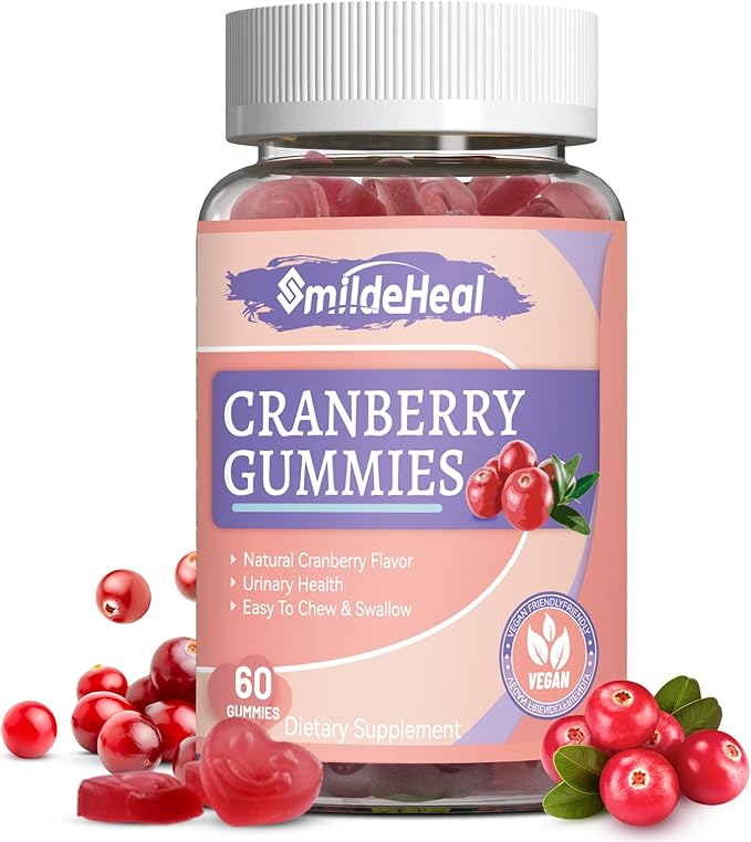 Cranberry Gummies 1000mg, Cranberry Supplements for Women, with D-Mannose 250mg, Womens Probiotic Gummies, Urinary Tract Health, Cranberry Flavor, NO GMOs, 60 Count