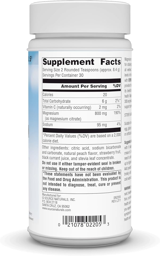 Source Naturals Serene Science Magnesium Serene Berry Flavored, Peaceful Body, 9 Ounces