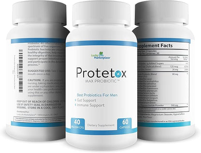 Protetox Max Probiotic - Premium Probiotic Formula - Help Reduce Gut Bloat & Support Digestive Health - Natural Immune Support - Best Probiotics for Men & Women, Pack of 1