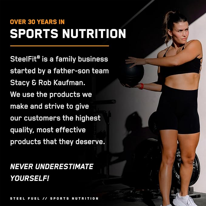 SteelFit Steel Fuel BCAA + Electrolyte Powder | Sugar-Free 2:1:1 Amino Acids Formula | Blue Raspberry, 30 Servings | No Crash Workout Hydration, Muscle Growth & Recovery