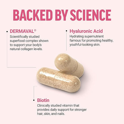 Force Factor Collagen Boosting Superfoods, Vegan Collagen Booster with Hyaluronic Acid, Biotin, Bamboo, Amino Acids & Vitamins for Hair, Skin, and Nails, Strengthener and Skin Supplement, 60 Capsules