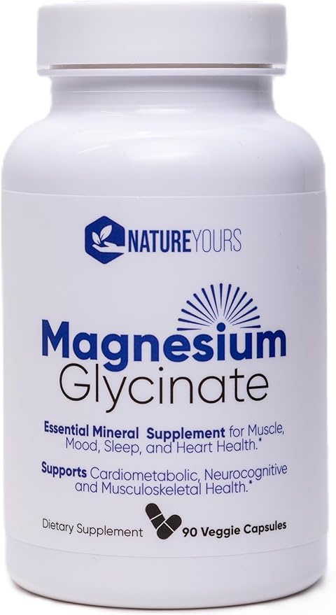 Magnesium Glycinate - Supplement for Muscle, Mood, Sleep, and Heart Health. 90 Veggie Capsules, 90 Day Supply