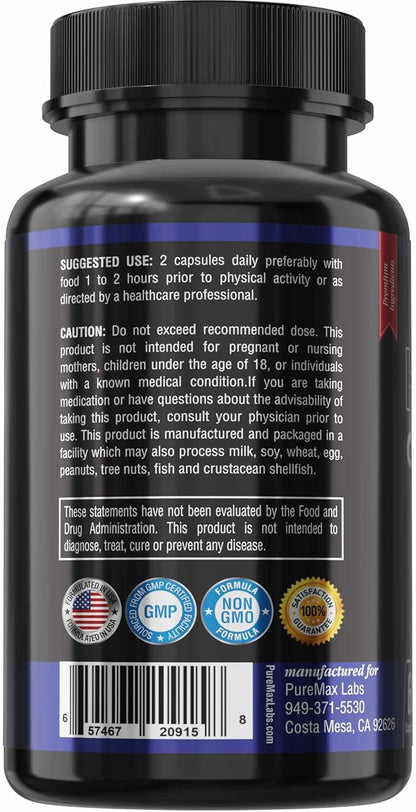 Horny Goat Weed Extra Strength - with Maca, L-Arginine, Ginseng - Boost Desire, Performance, Stamina, Energy, Non-GMO Formula, 60 Capsules