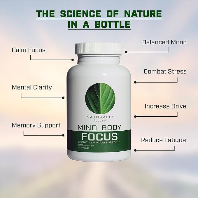 Mind Body Focus | Natural Nootropic Brain Supplement for Focus, Memory and Mood Support - Mental Clarity, Concentration and Cognitive Performance with Mucuna, Bacopa, Rhodiola, Phosphatidylcholine