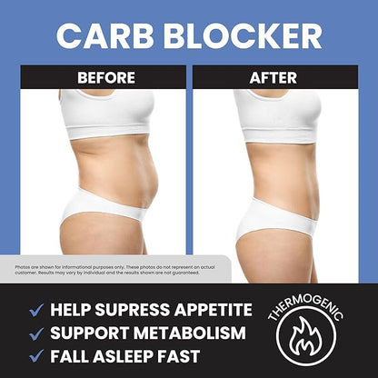 Night Time Fat Burner to Shred While You Sleep | Belly Fat Burner, Carb Blocker & Weight Loss Support Supplements | Lose Weight, Support Metabolism & Fall Asleep Fast | 120 Nighttime Diet Pills
