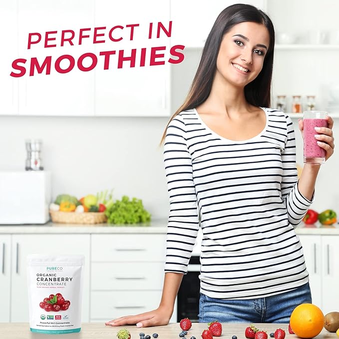 Cranberry Powder & Lions Mane (1-Month Supply) Mindful Cranberry Bundle of Organic Cranberry Concentrate Powder 50:1 Extract (100 Scoops) & Organic Lions Mane Mushroom 10:1 Extract (60 Caps)