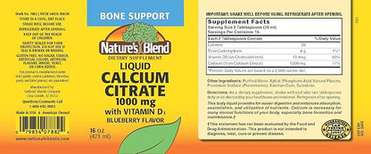 Liquid Calcium Citrate 1000mg with D3 16 fl oz Liquid Blueberry