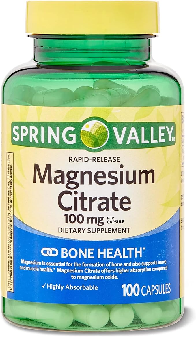 Spring Valley - Magnesium Citrate 100 mg, Rapid-Release, 100 Capsules