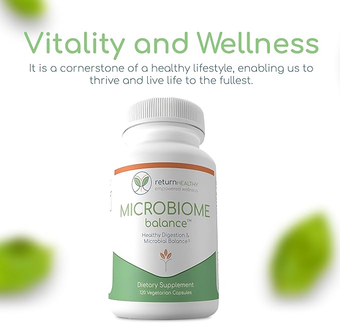 Microbiome Balance, Gut Health Supplements for Women and Men, Digestion Supplement with Monolaurin and Caprylic Acid, All-Natural Detoxification Supplement for Digestive Health, Digestive Boost 120 C