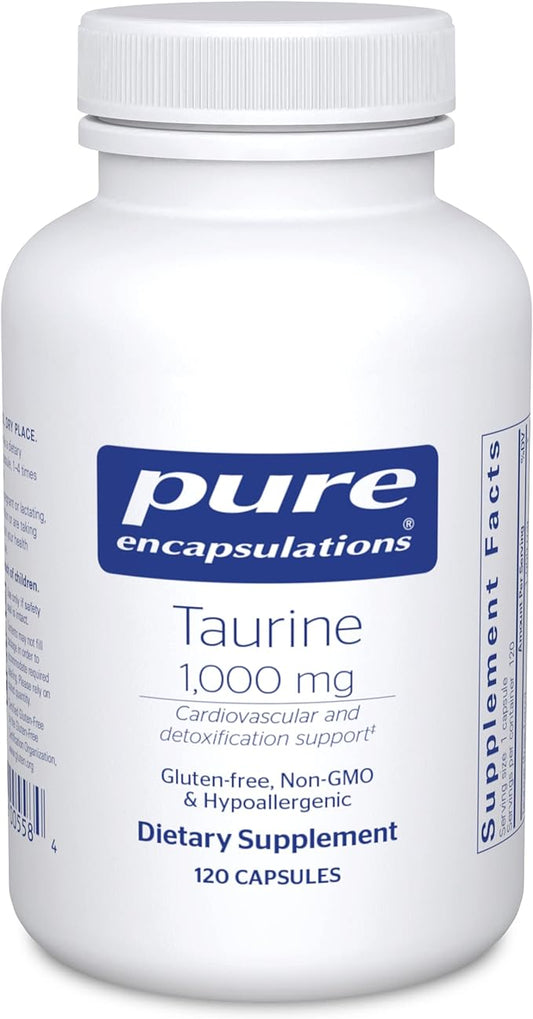 Pure Encapsulations Taurine 1,000 mg - Supports Heart Health & Detox - Essential Amino Acid - Liver & Gallbladder Health* - Vegan & Gluten Free - 120 Capsules