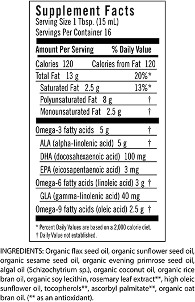 Flora - Udo's Oil DHA 3-6-9 Blend - Vegan Eye & Brain Health Supplement - Vegan Omega-3 & Omega-6 - Contains Sunflower & Flax Seed Oil - Kosher & Organic - Keep Chilled - 8.5 fl. oz.