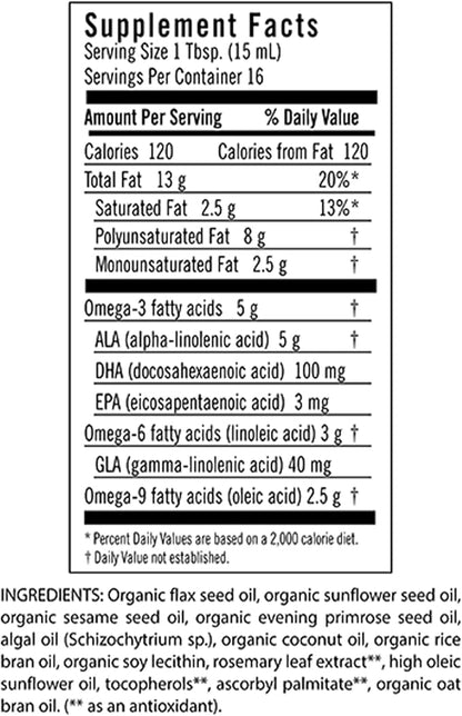 Flora - Udo's Oil DHA 3-6-9 Blend - Vegan Eye & Brain Health Supplement - Vegan Omega-3 & Omega-6 - Contains Sunflower & Flax Seed Oil - Kosher & Organic - Keep Chilled - 8.5 fl. oz.