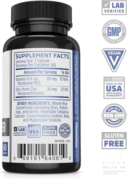 Zhou Nutrition Zinc Defender Capsules | Immune Support with Zinc Monomethionine | Gluten Free Zinc Supplement for Immune Support | 60 Capsules