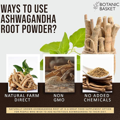 Botanic Basket Ashwagandha Root Powder 5 Pound, No Filler, No Additives, Highly Purified | Active Withanolides, No GMO, Gluten Free