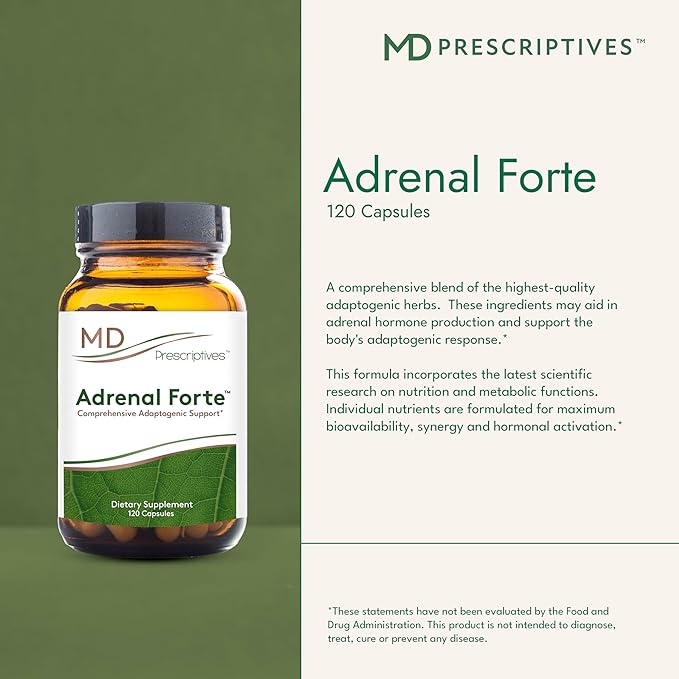 Adrenal Forte - Adrenal Support Supplement* with Ashwagandha & Rhodiola - 120 Capsules
