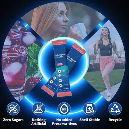 Powdered Drink Mix Calm, Adaptogenic Drink Mix Calm, Raspberry Lemonade, L Theanine,Ksm-66 Ashwagandha, Magnesium Glycinate, Vitamin D3, Relaxation & Focus, No Sugar, Non GMO