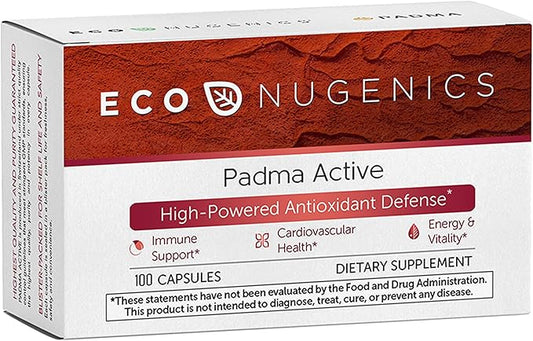 EcoNugenics Padma Active for Women & Men: Vitamin C Supplement for Collagen Formation, Energy Levels, and Immune System, Cellular & Antioxidant Support – Tibetan Recipe of Natural Herbs & Minerals