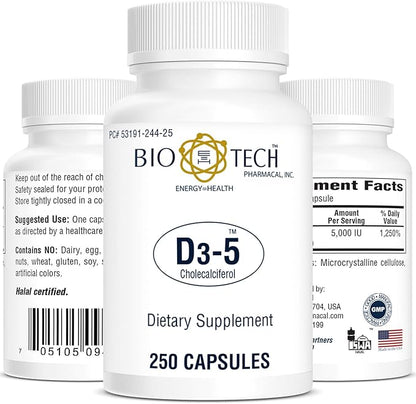 Bio-Tech Pharmacal Vitamin D3 (D3 5k IU, 250 Count)