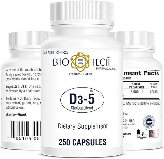 Bio-Tech Pharmacal Vitamin D3 (D3 5k IU, 250 Count)
