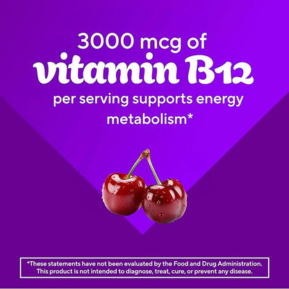vitafusion Extra Strength Vitamin B12 Gummy Vitamins for Energy Metabolism Support and Nervous System Health Support, Cherry Flavored, America’s Number 1 Gummy Vitamin Brand, 45 Day Supply, 90 Count