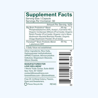 Love Wellness Daily Love Multivitamin & Big Brain Probiotics | Mind and Body Duo | Womens Vitamin and Probitoic