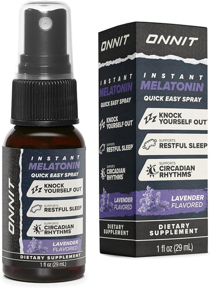 ONNIT Melatonin Liquid Sleep Support Spray, Lavender Flavor, Sleep Support Melatonin Spray for Adults, 3mg Melatonin per Spray, 1 fl oz