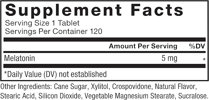 FORCE FACTOR Chewable Melatonin 5mg, Drug-Free Supplement, Vegan, Non-GMO, Cherry Flavor, 120 Tablets