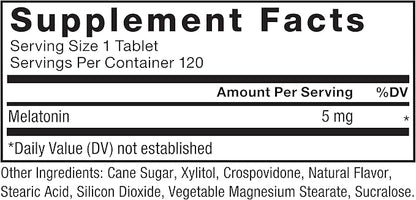 FORCE FACTOR Chewable Melatonin 5mg, Drug-Free Supplement, Vegan, Non-GMO, Cherry Flavor, 120 Tablets