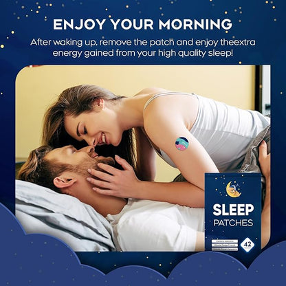 Sleep Patches for Adults Extra Strength, Sleep Patches, Upgraded Deep 42 Pack, Easy-to-Apply Sleep Patch with Valerian & Melatonin, Quick Acting Ingredients, for Men and Women, That Last All Night
