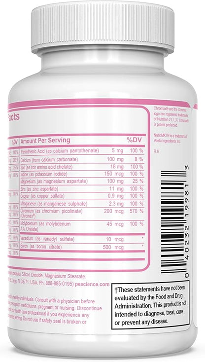 PEScience TruMulti Women's, Multivitamin with Premium Quality Vitamin C, D, Zinc for Immune Support, 90 Capsules