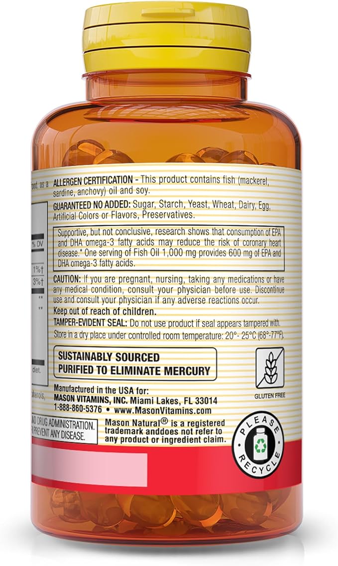 FISH OIL 1000MG SUPER OMEGA-3, 30-Count Softgels