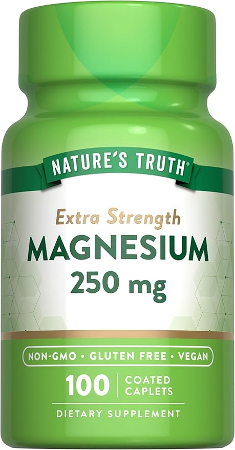 Nature's Truth Magnesium Supplement | 250 mg | 100 Caplets | Vegan, Non-GMO & Gluten Free