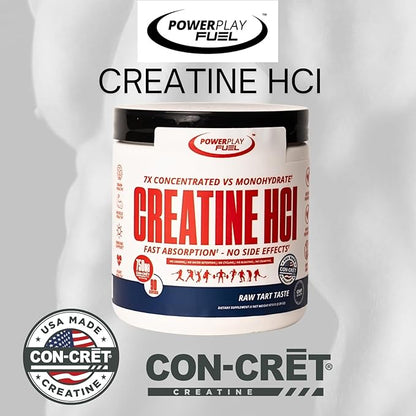 CREATINE HCl Powder for Men and Women, Muscle Strength, Brain Performance, Heart Health & Immune Support - Raw Tart Taste, 90 Servings