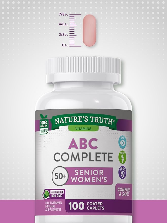 Nature's Truth Multivitamin for Women 50 Plus | 100 Caplets | ABC Complete | Non-GMO & Gluten Free Supplement