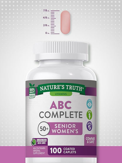 Nature's Truth Multivitamin for Women 50 Plus | 100 Caplets | ABC Complete | Non-GMO & Gluten Free Supplement