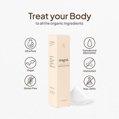 Topical Magnesium Spray for Women - Unscented 4fl.oz Magnesium Mist Oil Organic - Pure Magnesium Oil for Sleep and Anxiety - Liquid Magnesium Chloride Spray for Feet, Body & Pain Relief