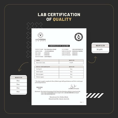 Pure Himalayan Shilajit Resin, 400mg A Grade High Potency with 75%+ Fulvic Acid & 85+ Trace Minerals, Pure Shilajit for Men & Women - with Lab Test Report - 75 Servings