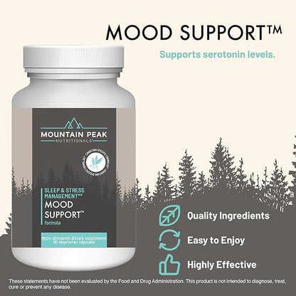 Mountain Peak Nutritionals Sleep & Mood Support Combo Pack – 5-HTP, Amino Acids, Melatonin, Magnesium & Serotonin Boosting Ingredients – Hypoallergenic Supplements for Relaxation & Well-Being