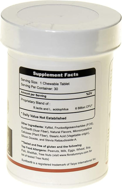 Kids Chewable Probiotic Prebiotics: Non-Dairy, Gluten & Sugar-Free, Peanut & Soy Free, Non-GMO, Tested & Free of Food Allergens, Vegan, Kosher, Berry Flavor(1 Bottle)