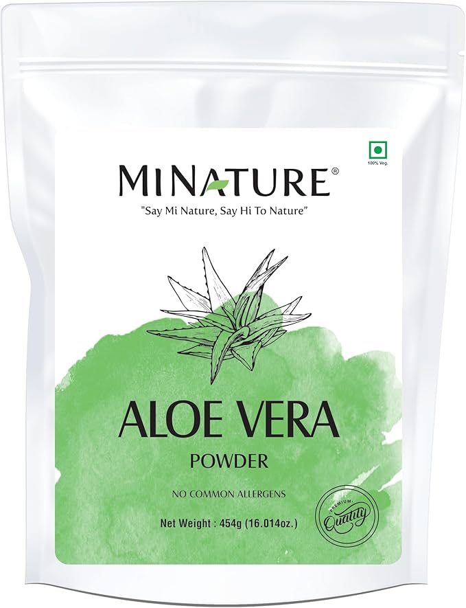 minature Aloe Vera Powder | Aloe Barbadensis | Vegan Non GMO| Pure & Natural with NO Chemical | Made in India| Skin 7 Hair Care| | 454 g / 16 Oz