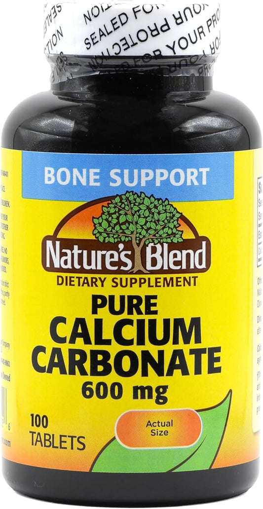 Nature's Blend Pure Calcium Carbonate 600 mg 100 Tabs (1684)